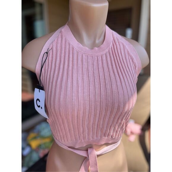 Callahan Knitwear Greta Halter in Gossamer Pink - Picture 3 of 12